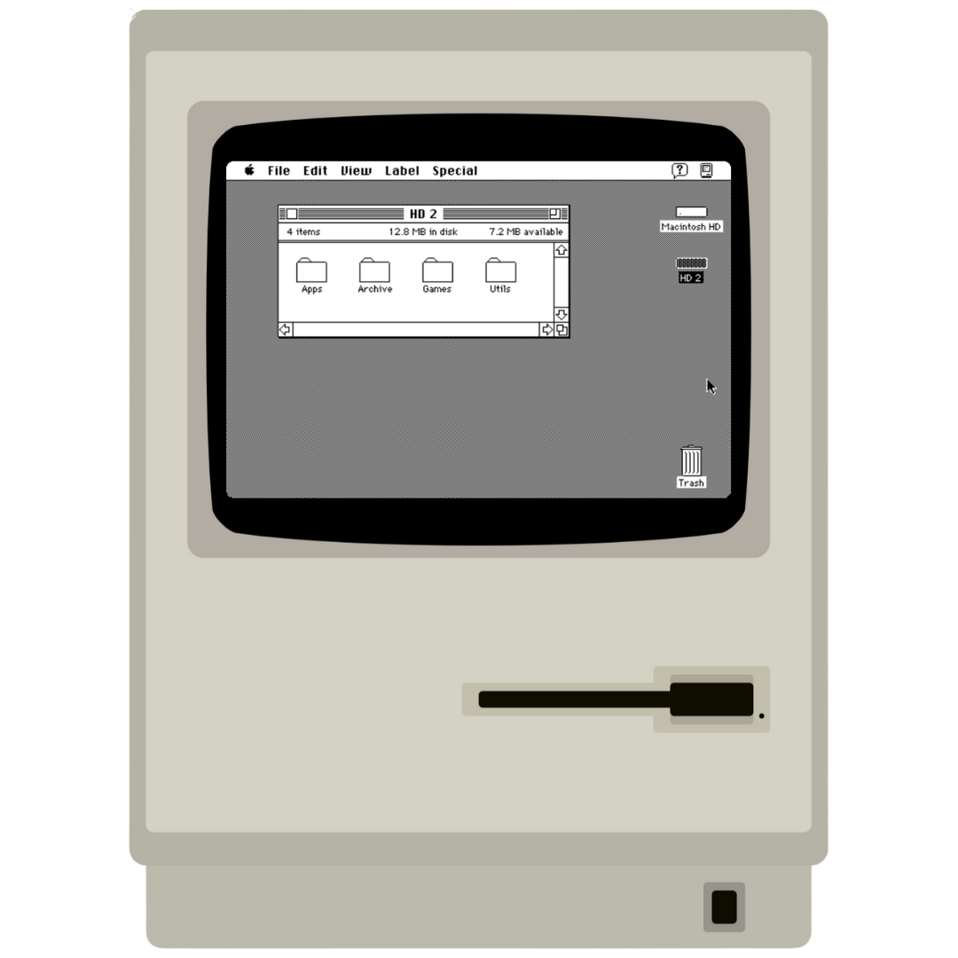 Macintosh browser-based retro computer emulator that readers can try from the Hyperfast Herminator ebook links